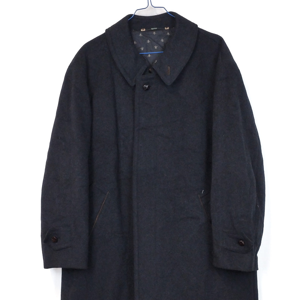 VIN-OUTW-33542 Vintage παλτό μάλλινο με κασμίρ μαύρο L