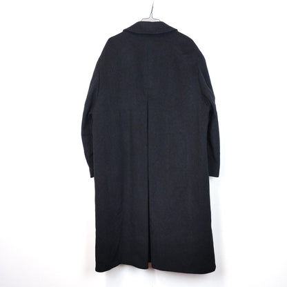 VIN-OUTW-33542 Vintage παλτό μάλλινο με κασμίρ μαύρο L