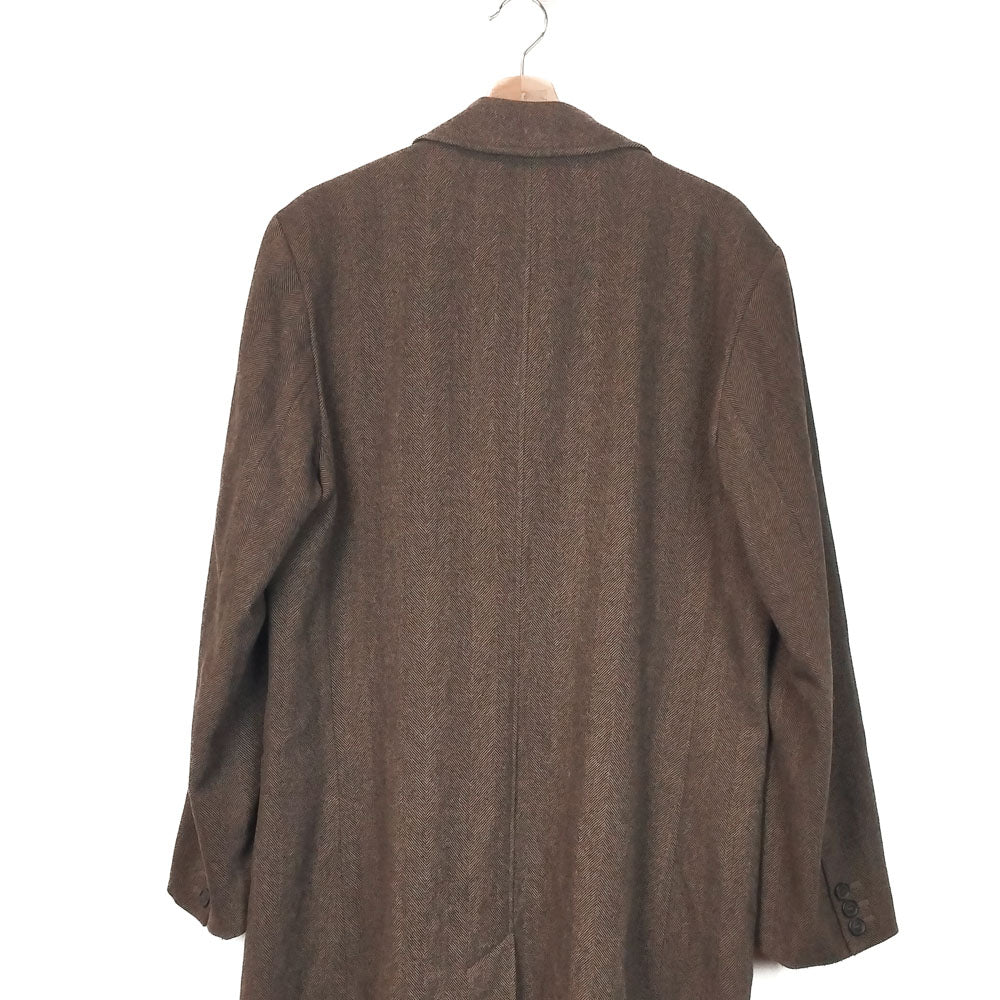 VIN-OUTW-33295 Vintage παλτό μάλλινο καφέ M