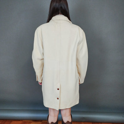 VIN-OUTW-33418 Vintage παλτό γυναικείο ολόμαλλο με κασμίρ L-XL