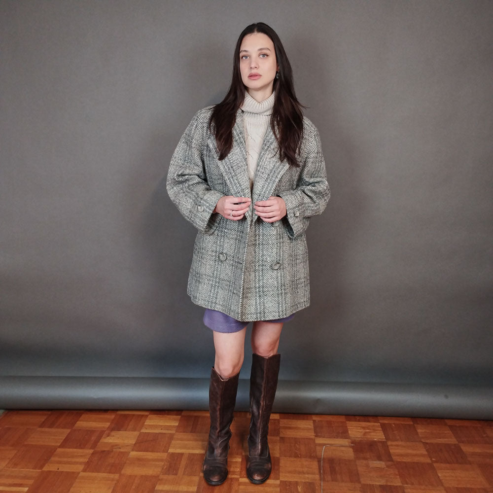 VIN-OUTW-33421 Vintage παλτό γυναικείο ολόμαλλο L