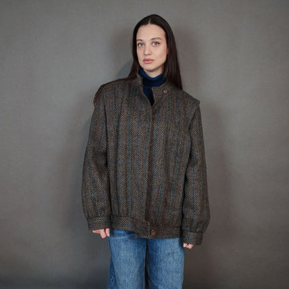 VIN-OUTW-33313 Vintage παλτό μάλλινο γυναικείο M-L