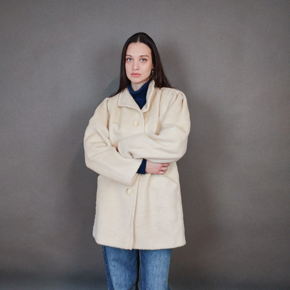 VIN-OUTW-33314 Vintage παλτό μάλλινο γυναικείο M