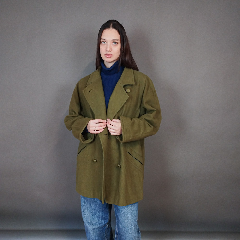 VIN-OUTW-33315 Vintage παλτό μάλλινο γυναικείο M