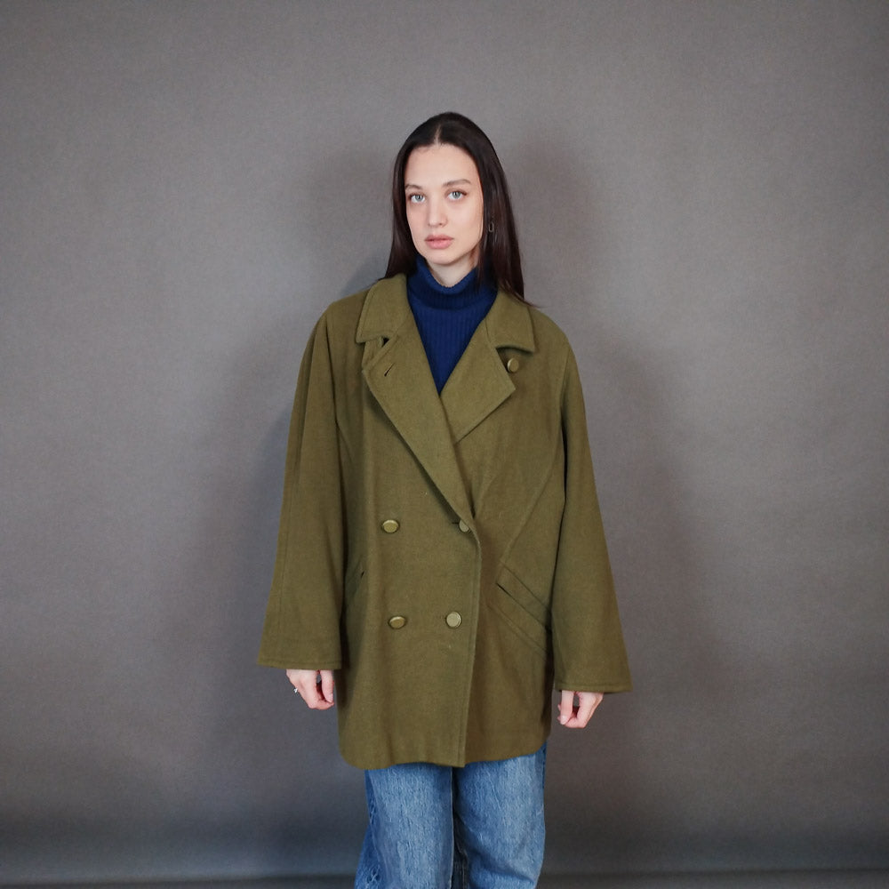 VIN-OUTW-33315 Vintage παλτό μάλλινο γυναικείο M