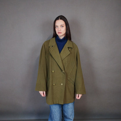 VIN-OUTW-33315 Vintage παλτό μάλλινο γυναικείο M