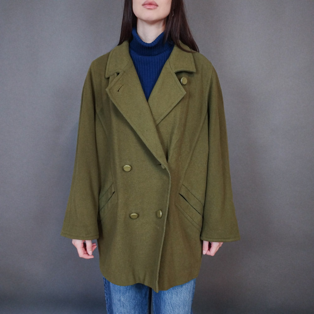 VIN-OUTW-33315 Vintage παλτό μάλλινο γυναικείο M