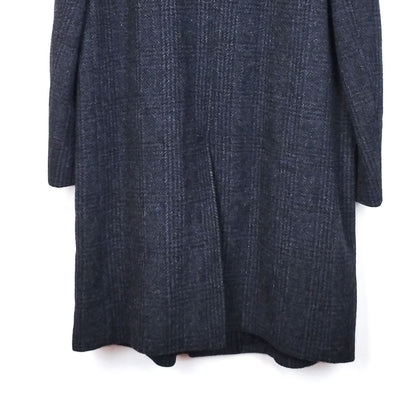 VIN-OUTW-33549 Vintage παλτό μάλλινο καρό μπλε XL