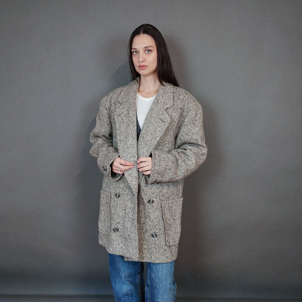 VIN-OUTW-33323 Vintage παλτό ολόμαλλο γυναικείο L