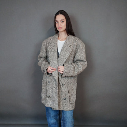 VIN-OUTW-33323 Vintage παλτό ολόμαλλο γυναικείο L