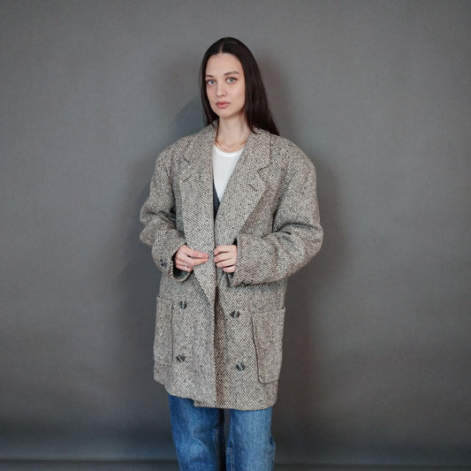 VIN-OUTW-33323 Vintage παλτό ολόμαλλο γυναικείο L