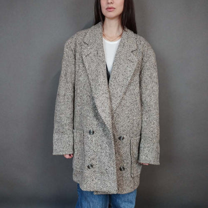 VIN-OUTW-33323 Vintage παλτό ολόμαλλο γυναικείο L