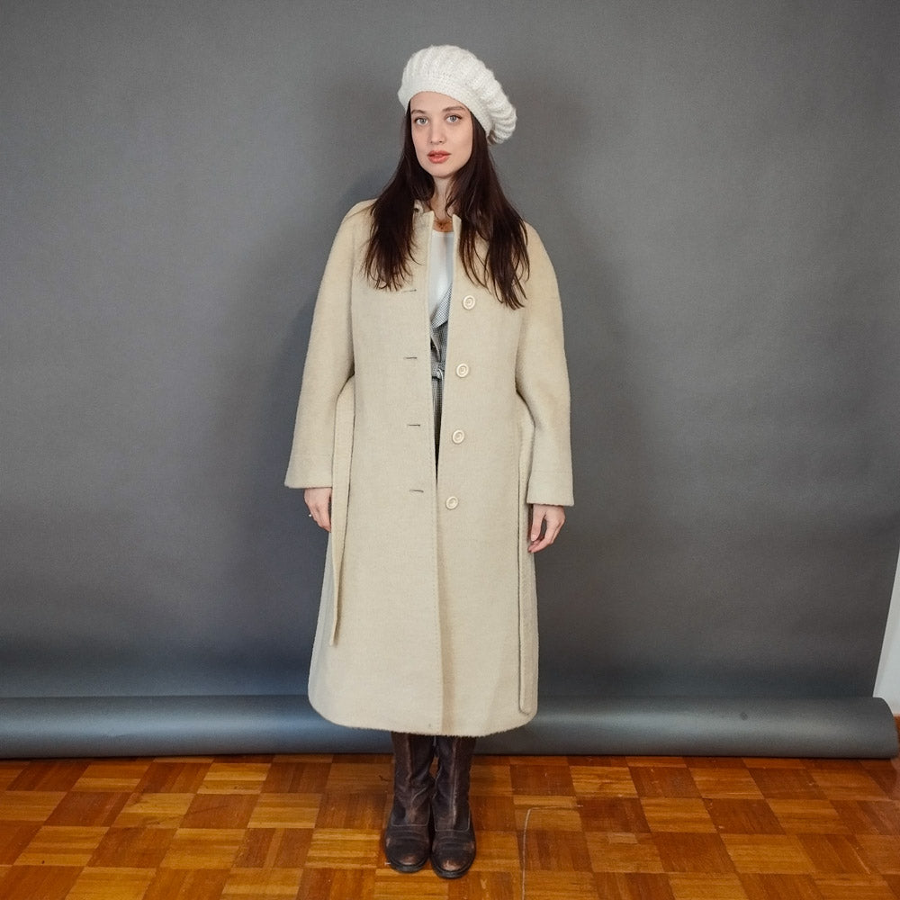 VIN-OUTW-33318 Vintage παλτό μάλλινο γυναικείο S