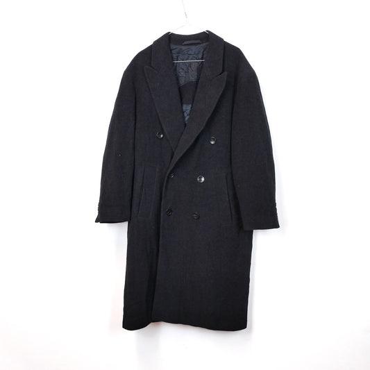 VIN-OUTW-33552 Vintage παλτό μάλλινο σταυροκουμπωτό L-XL