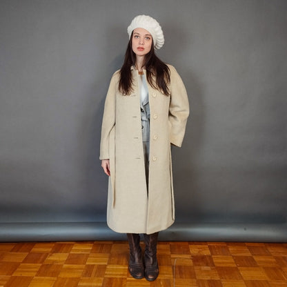 VIN-OUTW-33318 Vintage παλτό μάλλινο γυναικείο S