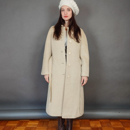 VIN-OUTW-33318 Vintage παλτό μάλλινο γυναικείο S