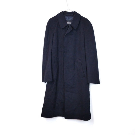 VIN-OUTW-33553 Vintage παλτό μάλλινο μπλε μαύρο S