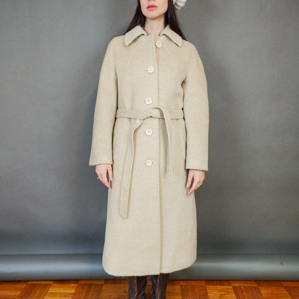 VIN-OUTW-33318 Vintage παλτό μάλλινο γυναικείο S