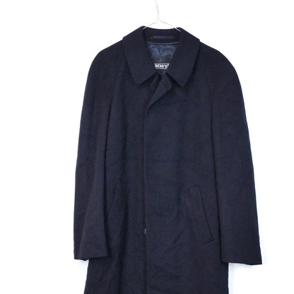 VIN-OUTW-33553 Vintage παλτό μάλλινο μπλε μαύρο S