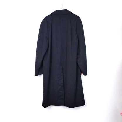 VIN-OUTW-33553 Vintage παλτό μάλλινο μπλε μαύρο S