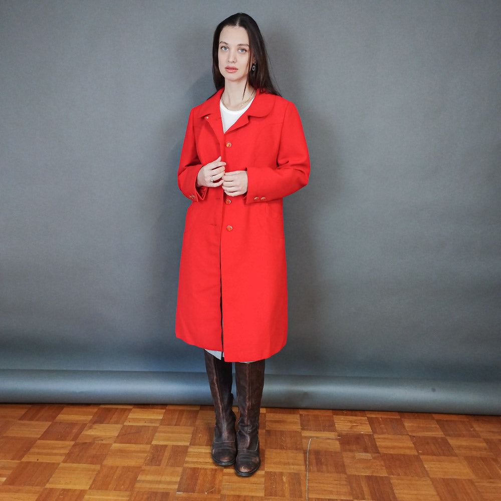 VIN-OUTW-33320 Vintage παλτό μάλλινο γυναικείο Μ