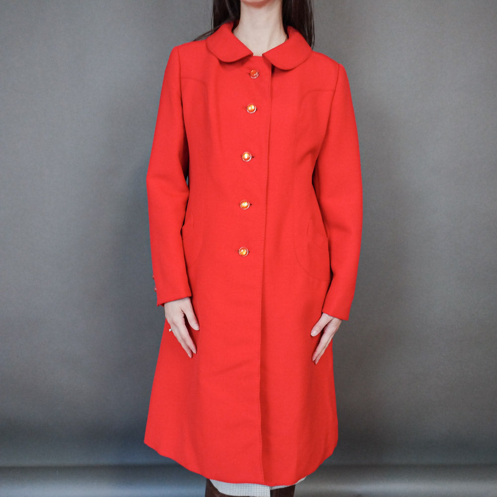 VIN-OUTW-33320 Vintage παλτό μάλλινο γυναικείο Μ