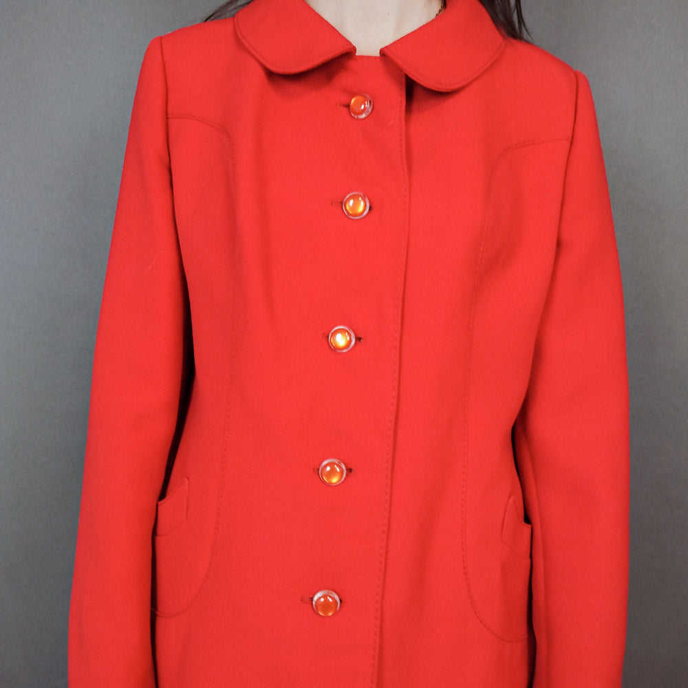 VIN-OUTW-33320 Vintage παλτό μάλλινο γυναικείο Μ