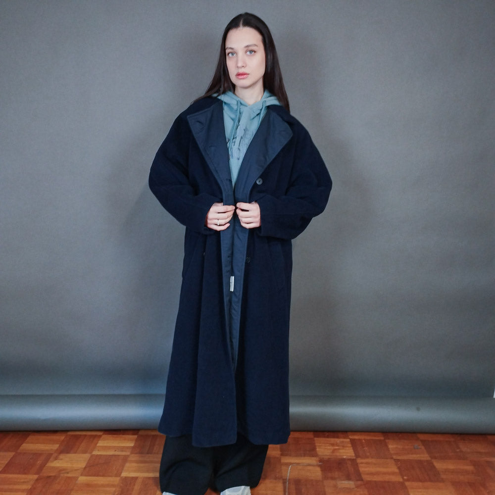 VIN-OUTW-33376 Vintage παλτό μάλλινο γυναικείο μπλε ΧL