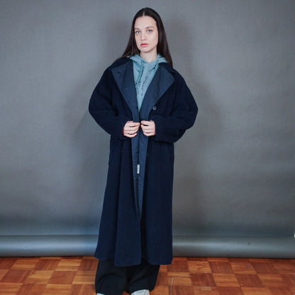 VIN-OUTW-33376 Vintage παλτό μάλλινο γυναικείο μπλε ΧL