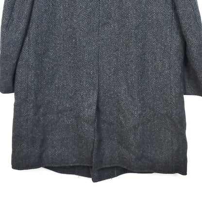 VIN-OUTW-33538 Vintage παλτό μάλλινο γκρι ψαροκόκαλο XL