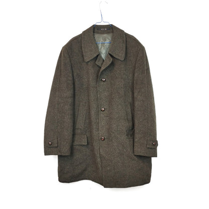 VIN-OUTW-33540 Vintage παλτό μάλλινο με μοχέρ χακί XL
