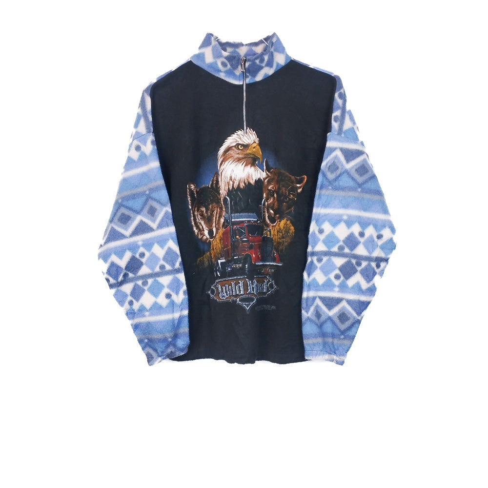 VIN-SW-33699 Vintage crazy φλις μπλούζα unisex M