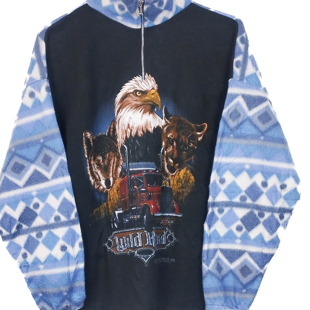 VIN-SW-33699 Vintage crazy φλις μπλούζα unisex M