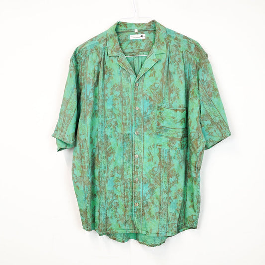 VIN-SHI-26877 Vintage πουκάμισο crazy pattern 90s πράσινο L