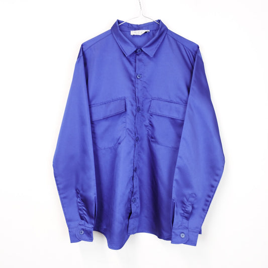 VIN-SHI-26965 Vintage πουκάμισο μπλε μοβ Μ