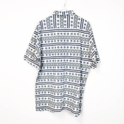 VIN-SHI-26968 Vintage πουκάμισο crazy pattern ethnic print L