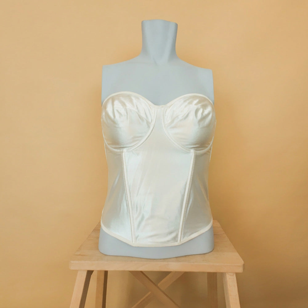 Deadstock κορσές εκρού σατινέ Helen Lingerie