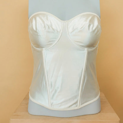 Deadstock κορσές εκρού σατινέ Helen Lingerie