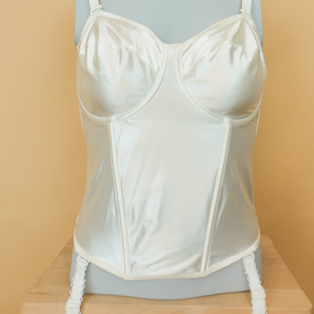 Deadstock κορσές εκρού σατινέ Helen Lingerie