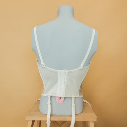 Deadstock κορσές εκρού σατινέ Helen Lingerie