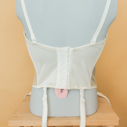 Deadstock κορσές εκρού σατινέ Helen Lingerie