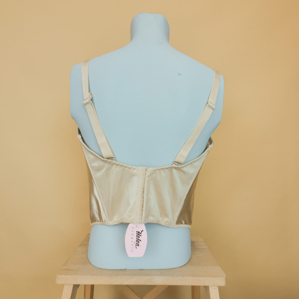 Deadstock κορσές μπεζ σατινέ Helen Lingerie 