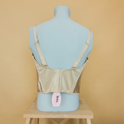 Deadstock κορσές μπεζ σατινέ Helen Lingerie 