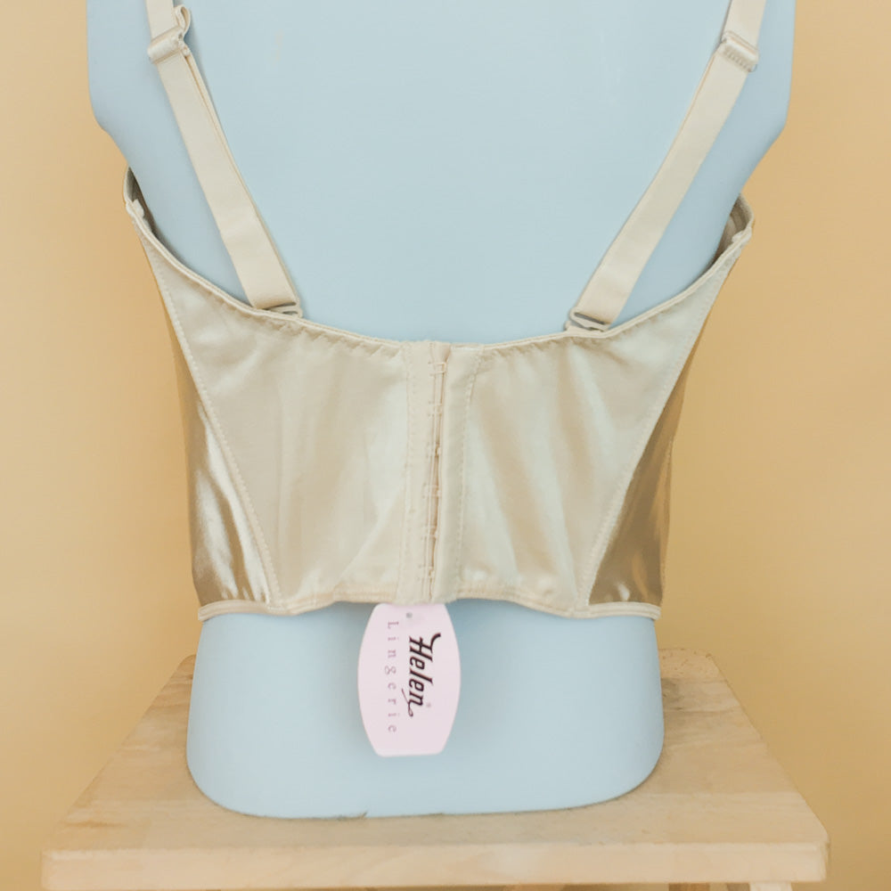 Deadstock κορσές μπεζ σατινέ Helen Lingerie 