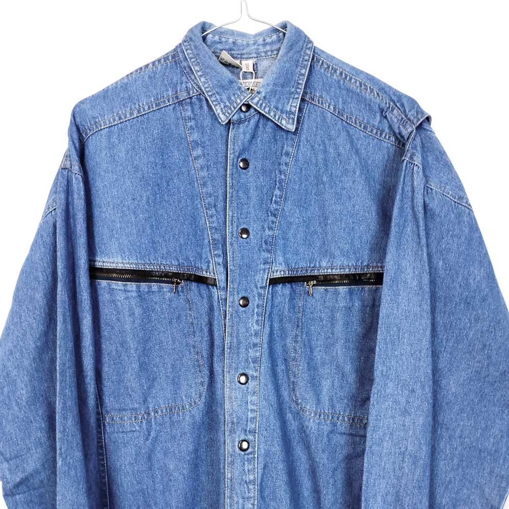 VIN-SHI-24702 Vintage denim overshirt πουκάμισο M