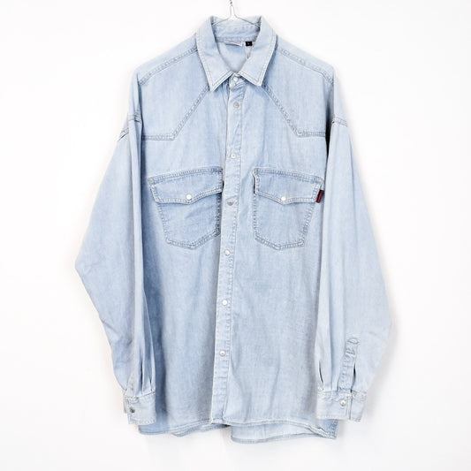 VIN-SHI-27153 Vintage denim overshirt πουκάμισο γαλάζιο L