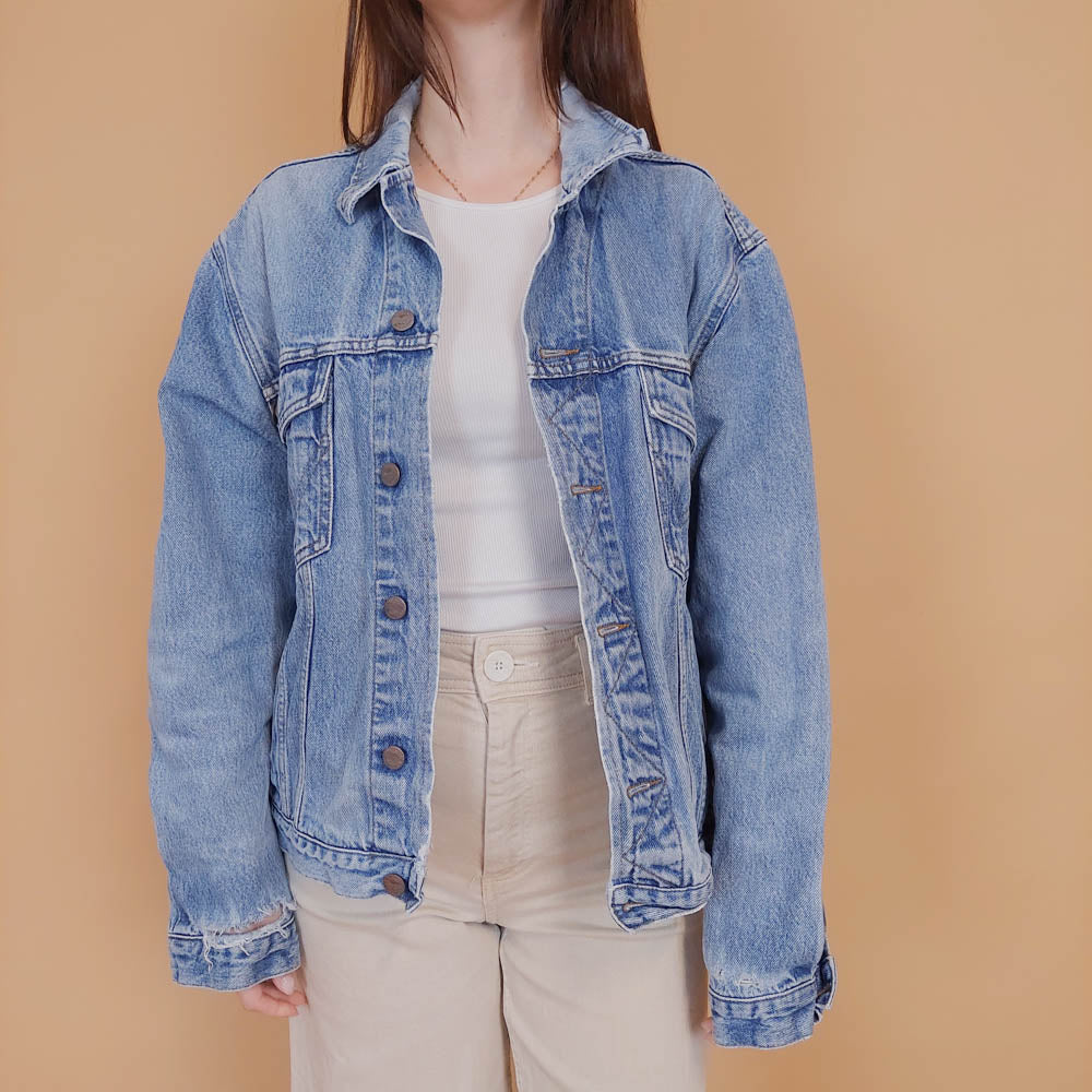 VIN-OUTW-32415 Vintage 90's style Wrangler denim jacket M