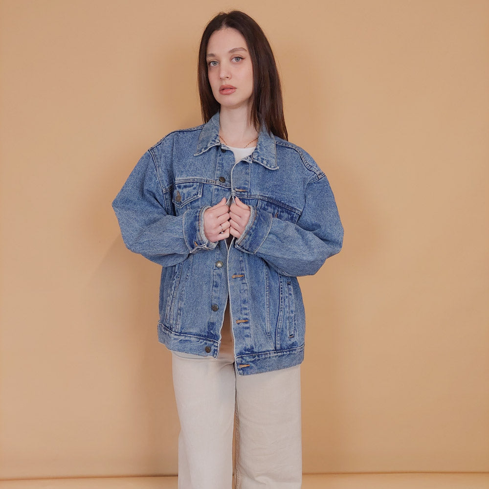 VIN-OUTW-34213 Vintage 90's style denim jacket L