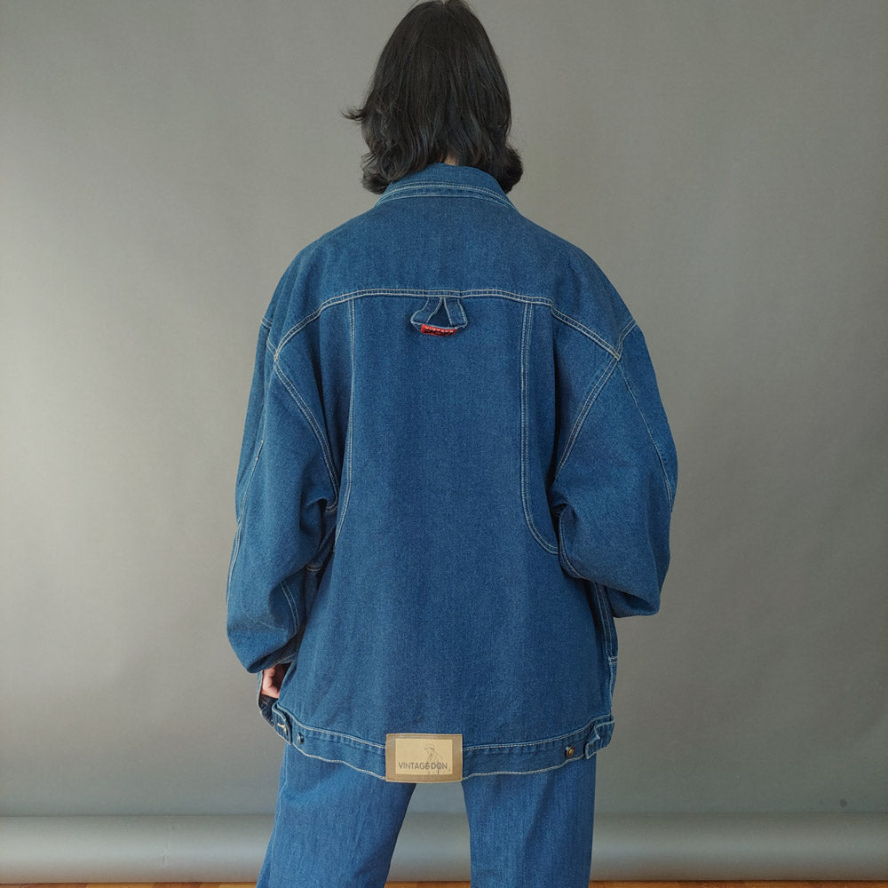 VIN-OUTW-26828 Vintage denim jacket μπλε XL-2XL