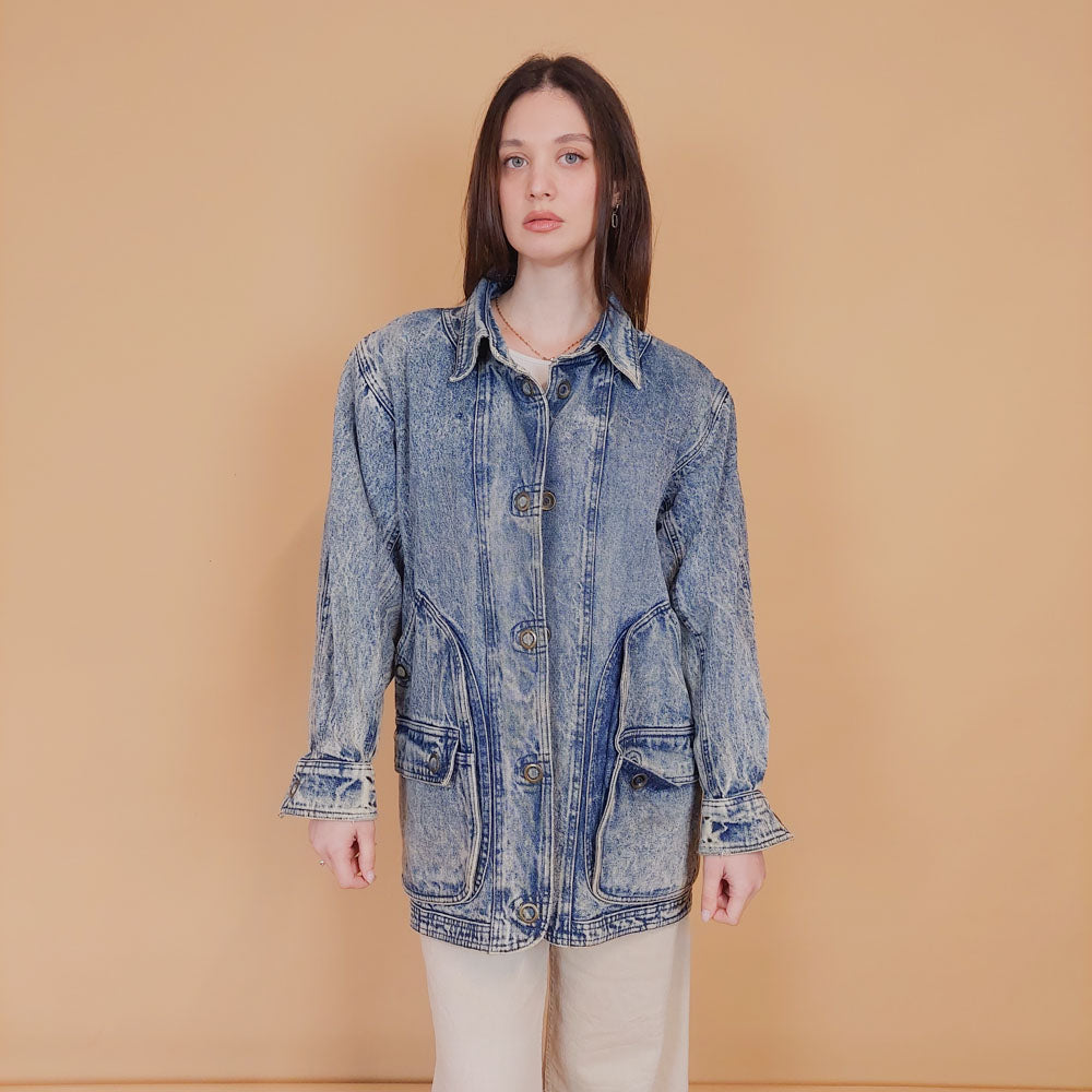 VIN-OUTW-34178 Vintage 90's style denim jacket S-M